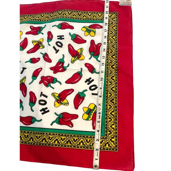 Red Hot Jalapeno Chili Pepper Bandana Scarf Handkerchief Southwestern NWT VTG - Picture 7 of 8